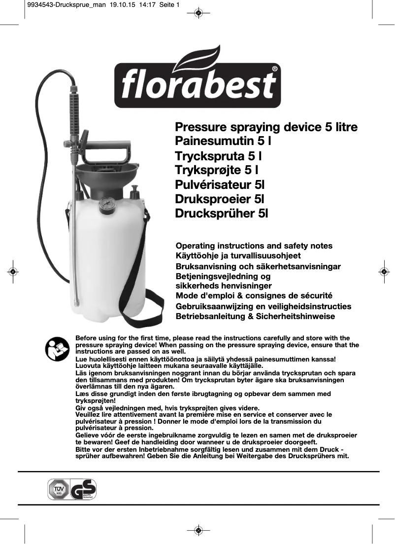 Page 1 de la notice Manuel utilisateur Florabest Z31339