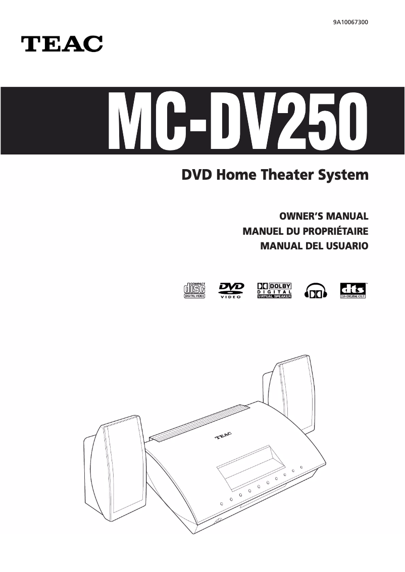 Page 1 of the manual User Manual Teac MC-DV250