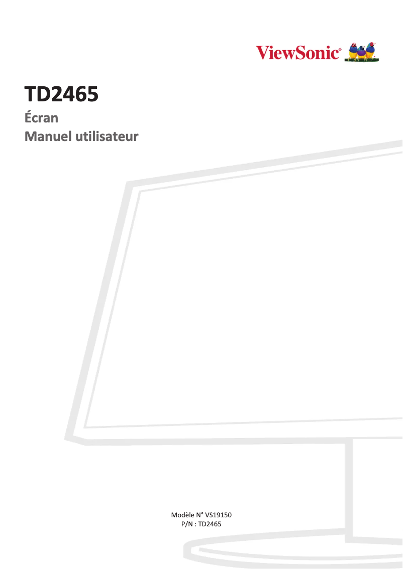 Page n°1 - Manuel utilisateur Viewsonic TD2465