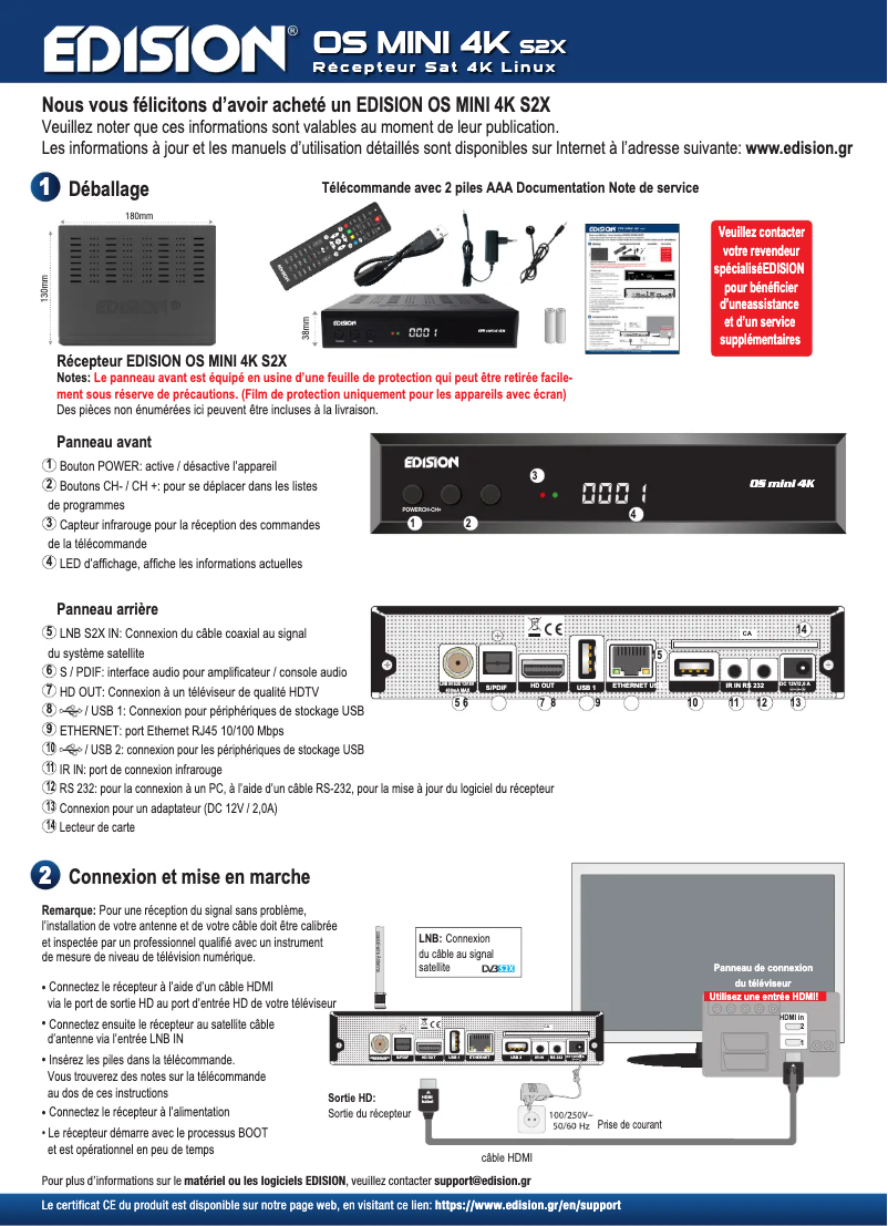 Image de la première page du manuel de l'appareil OS MINI 4K