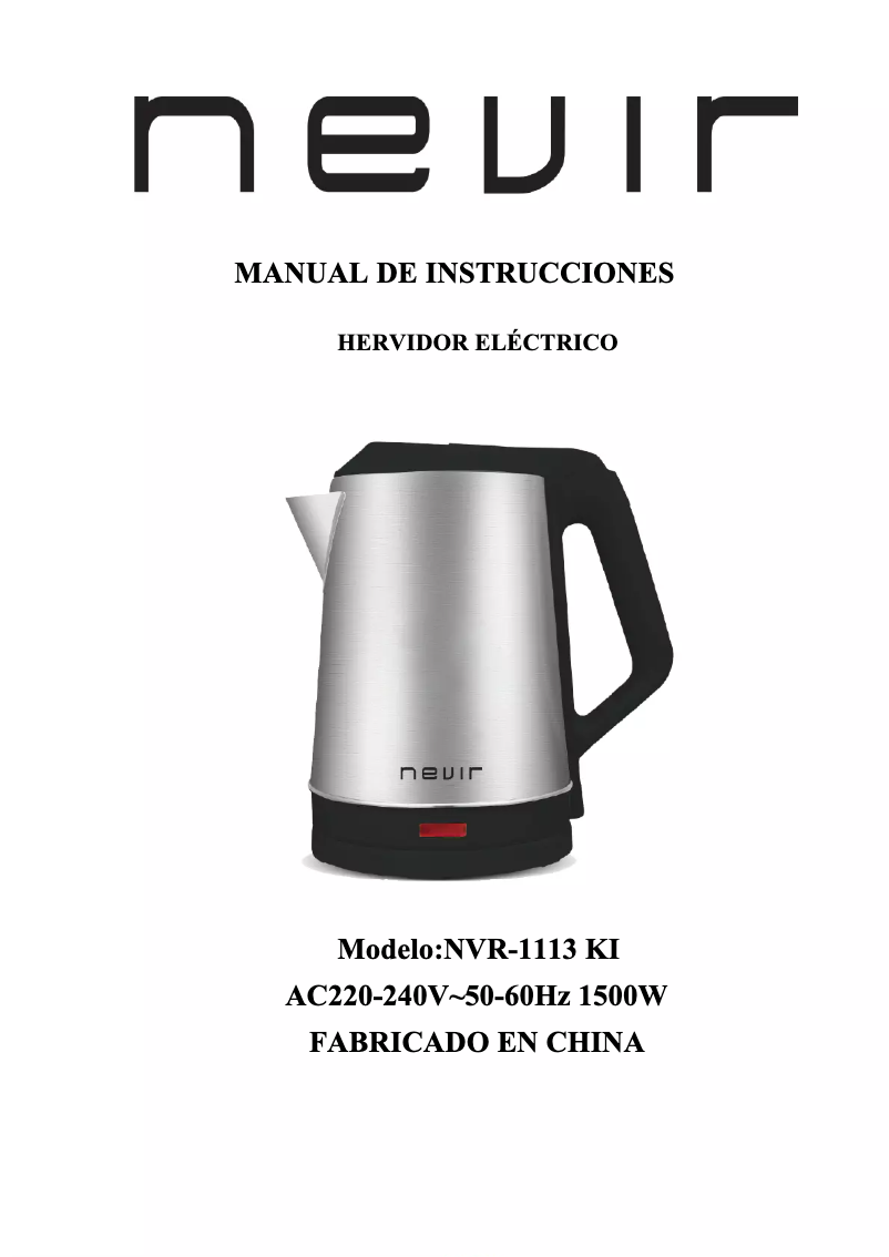 Page n°1 - Manuel utilisateur Nevir NVR-1113 KI