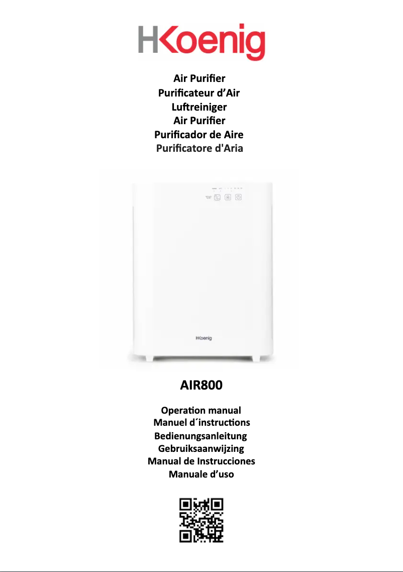 Image de la première page du manuel de l'appareil AIR800