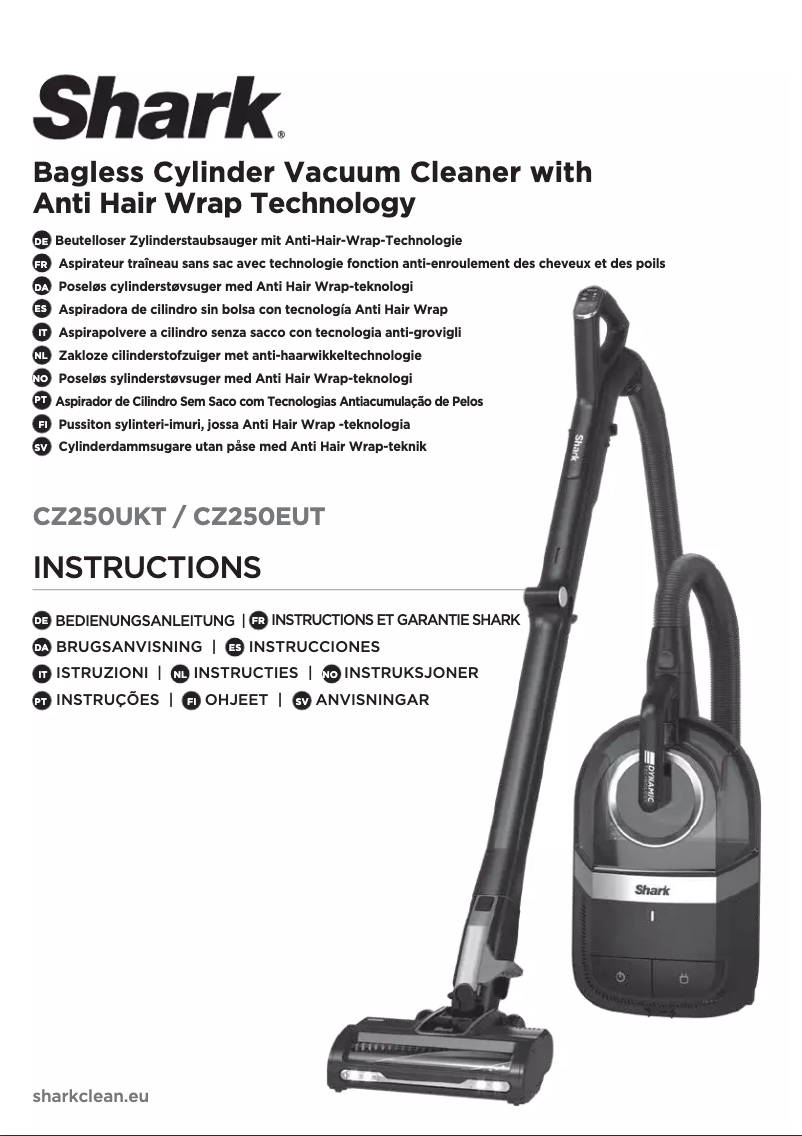 Page 1 de la notice Manuel utilisateur Shark Dynamic CZ250UKT
