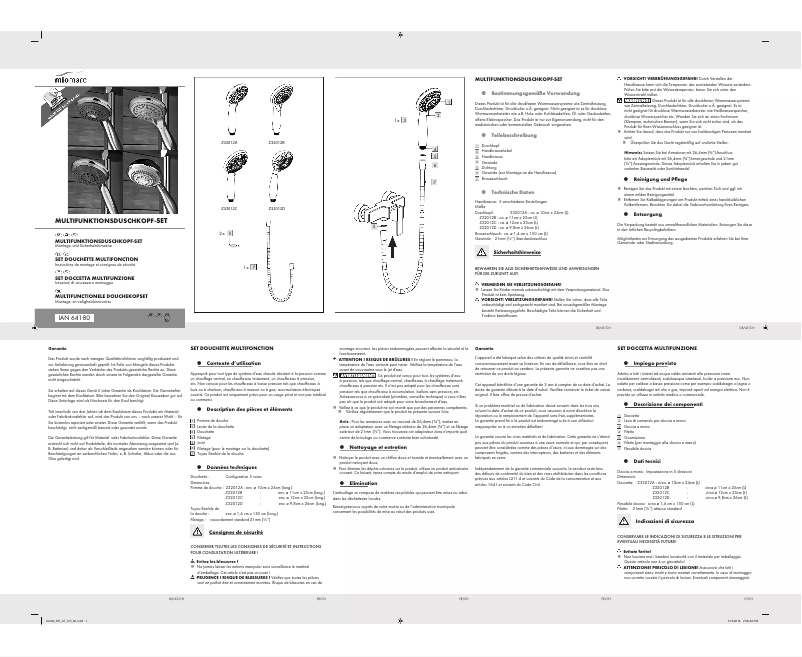 Page n°1 - Manuel utilisateur Miomare IAN 64180