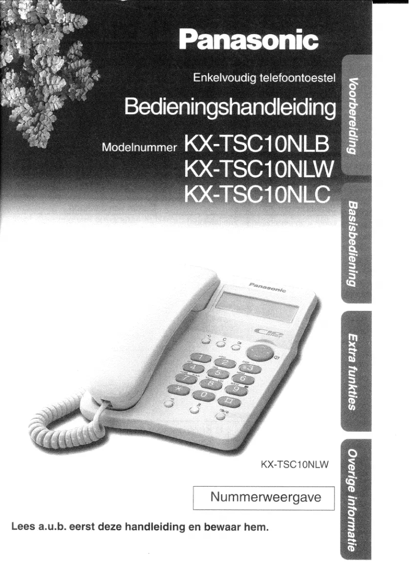 Page 1 de la notice Manuel utilisateur Panasonic KX-TSC10N