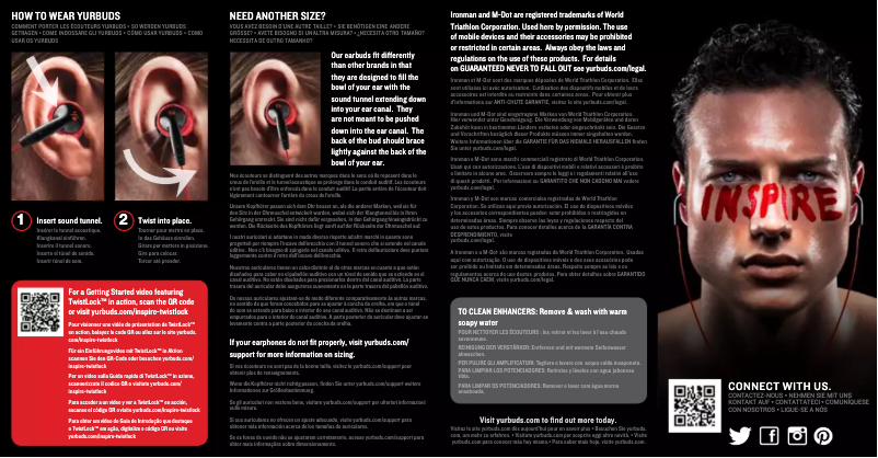 Page 1 de la notice Manuel utilisateur Yurbuds Inspire 100