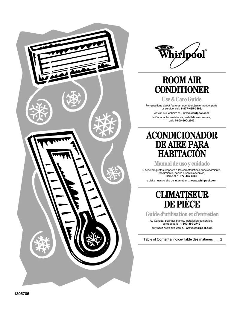 Page n°1 - Manuel utilisateur Whirlpool ACE184PV0