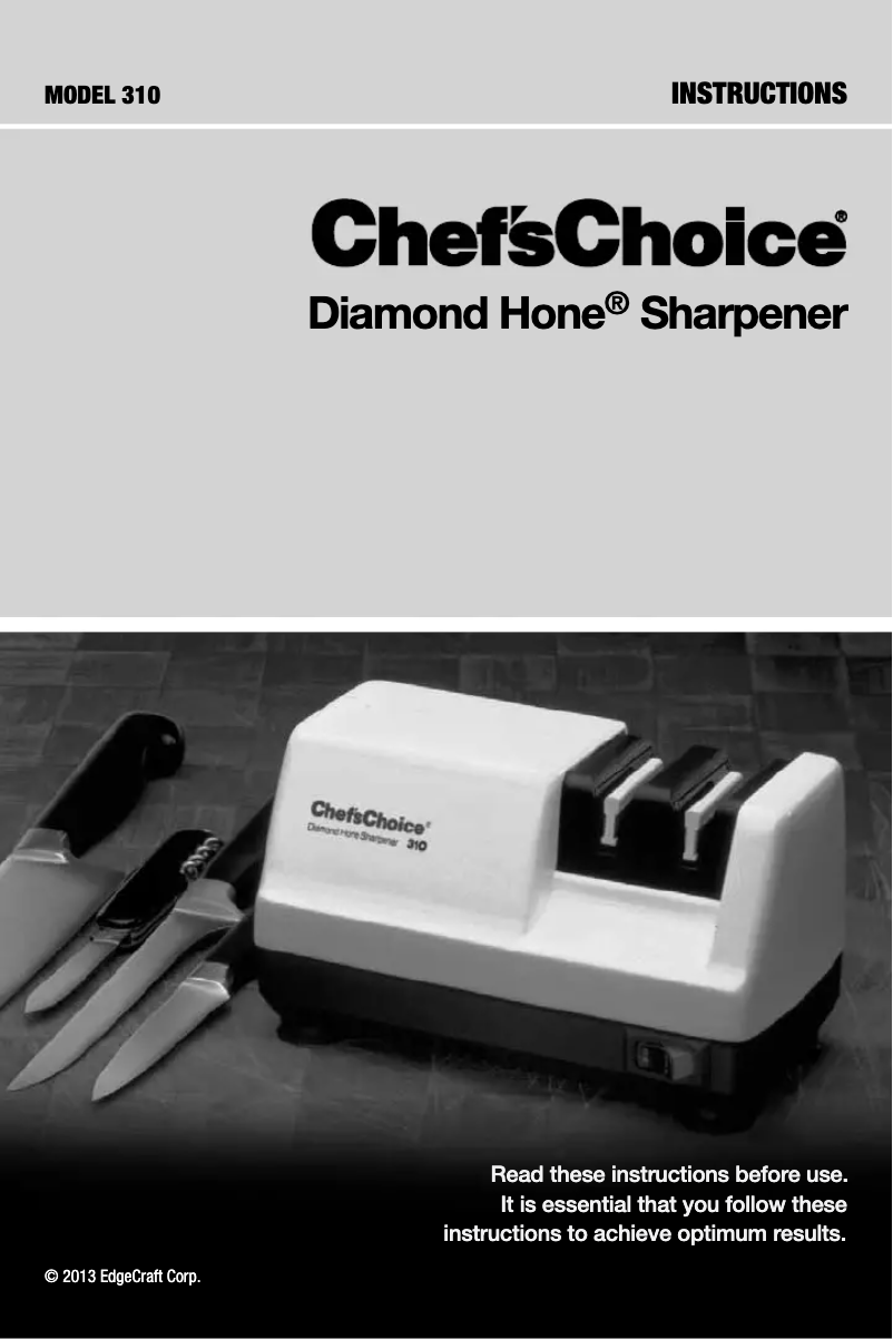 Page n°1 - Manuel utilisateur Chef's Choice Diamond Hone 310