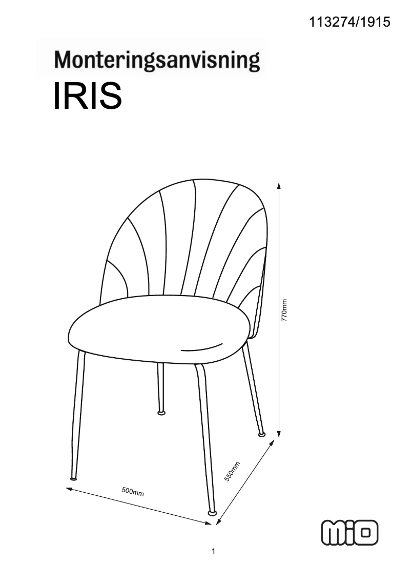 Image de la première page du manuel de l'appareil Iris