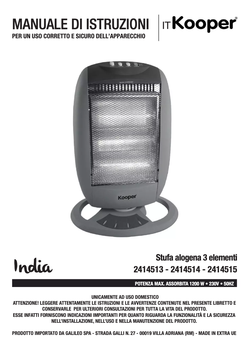 Page 1 de la notice Manuel utilisateur Kooper 2414513