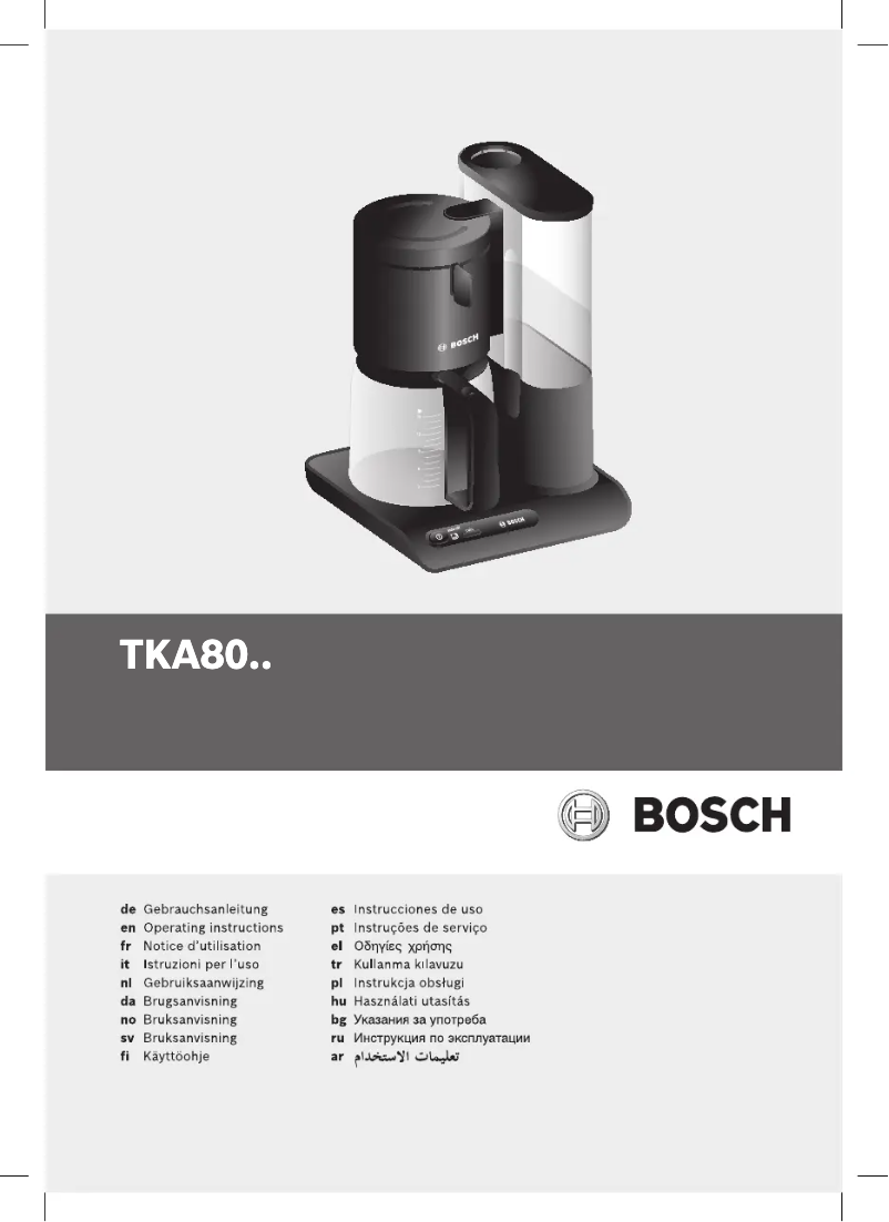Page n°1 - Manuel utilisateur Bosch Styline TKA8013