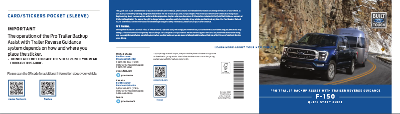 Image de la première page du manuel de l'appareil F-150 (2022)