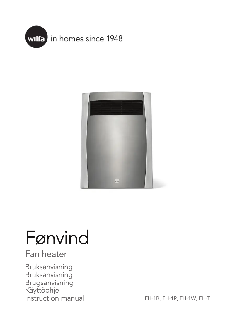 Page 1 de la notice Manuel utilisateur Wilfa Fønvind FH-1R