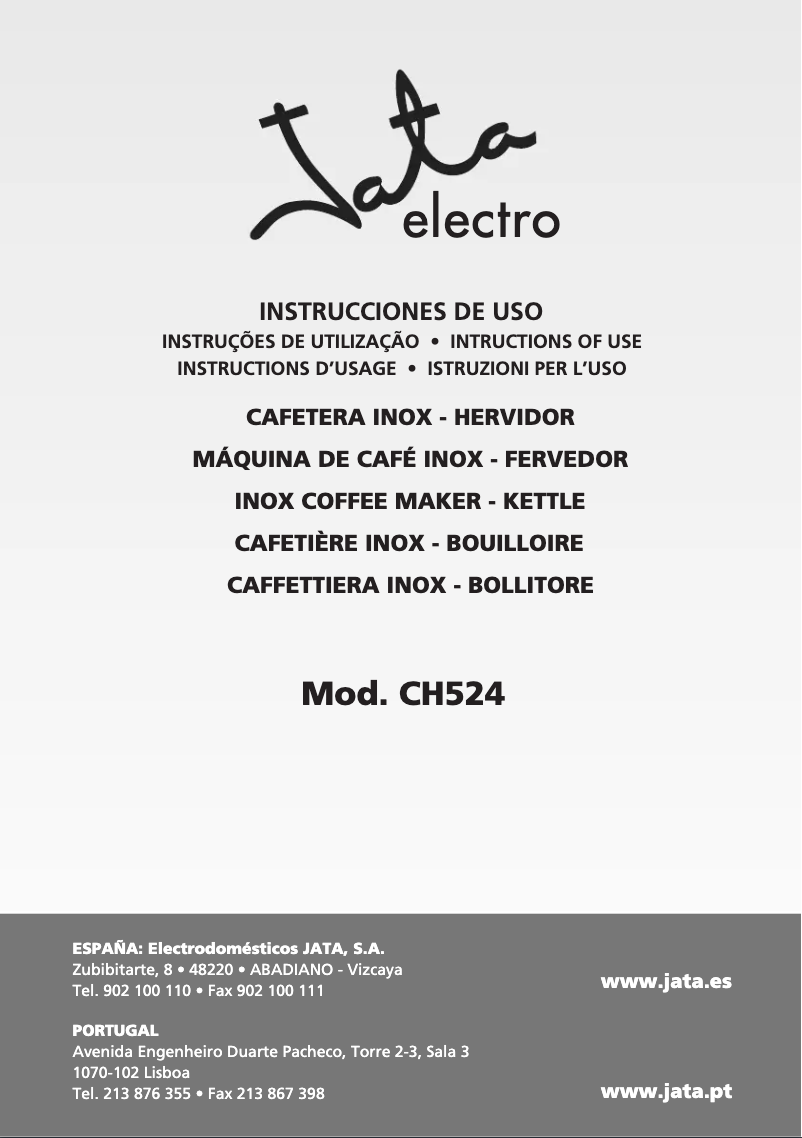 Page 1 de la notice Manuel utilisateur Jata CH524