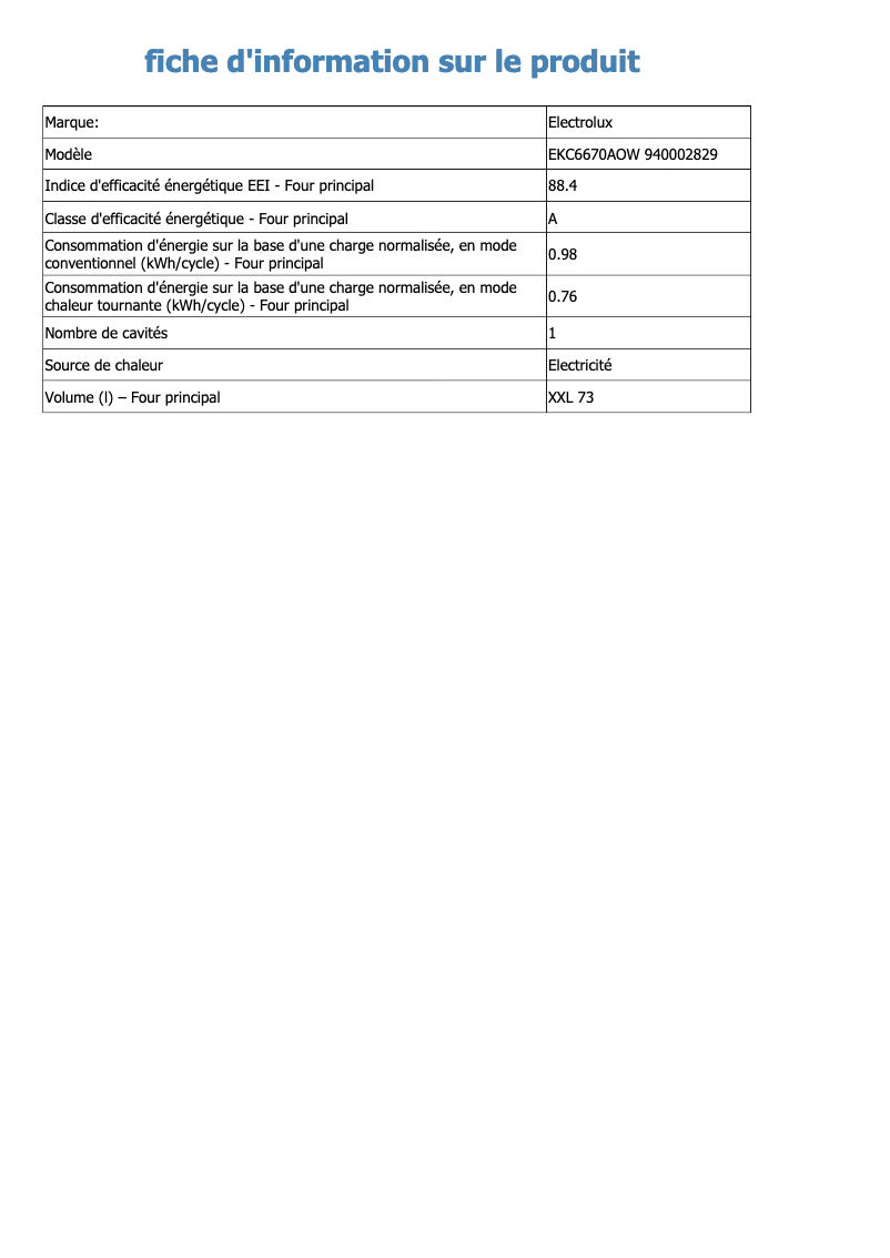 Image de la première page du manuel de l'appareil EKC6670AOW