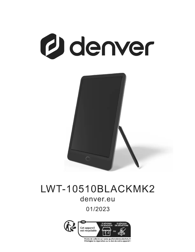 Page 1 de la notice Manuel utilisateur Denver LWT-10510ROMK2