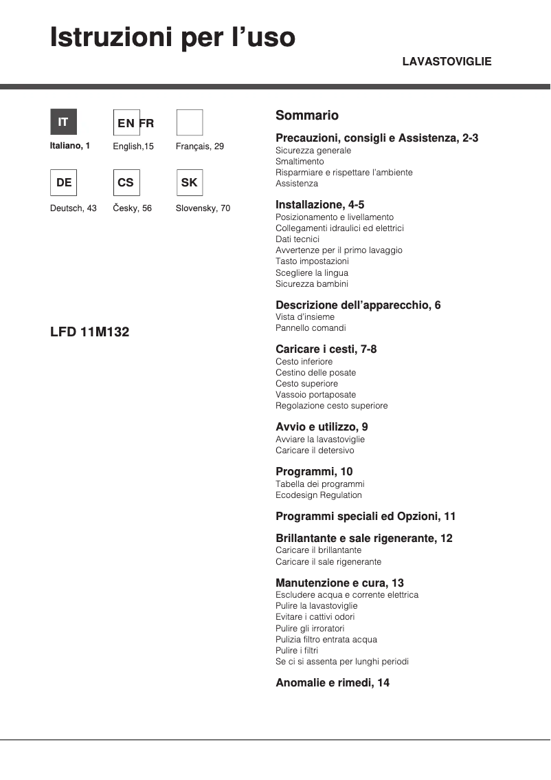 Image de la première page du manuel de l'appareil LFD 11M132 EU