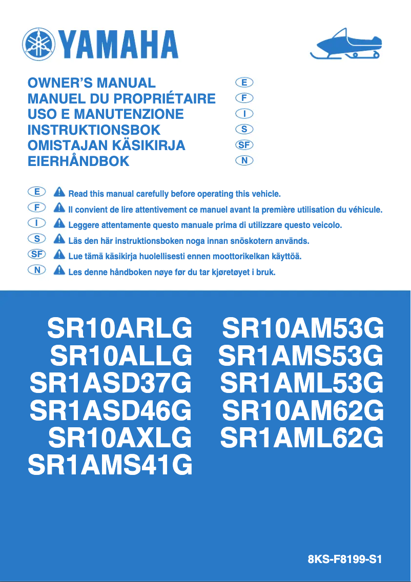 Page 1 de la notice Manuel utilisateur Yamaha SR Viper M-TX LE 162 (2016)