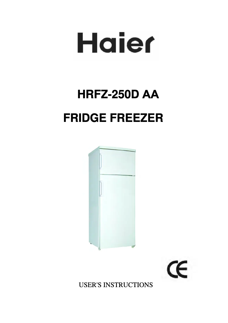 Page n°1 - Manuel utilisateur Haier HRFZ350DAA