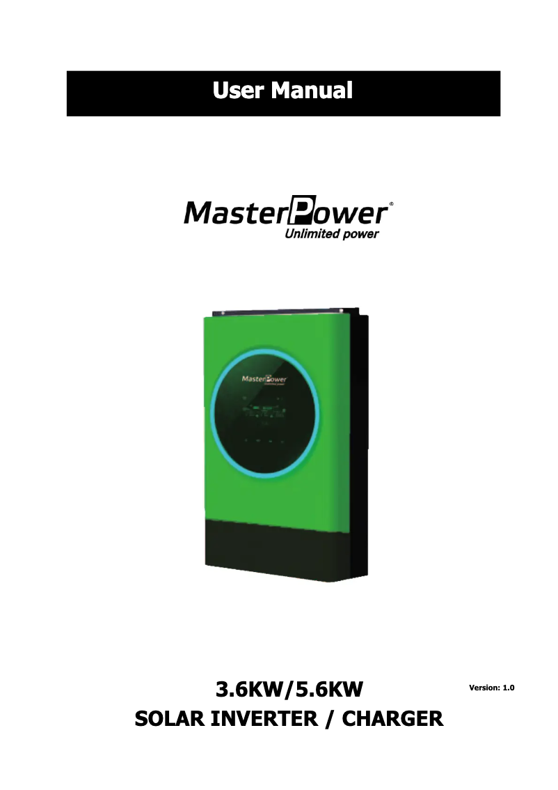 Page n°1 - Manuel utilisateur MasterPower Omega PMS v4 5K-48