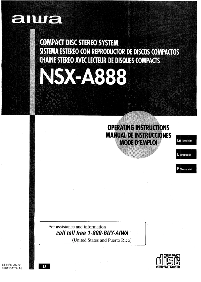 Page 1 de la notice Manuel utilisateur Aiwa NSX-A888
