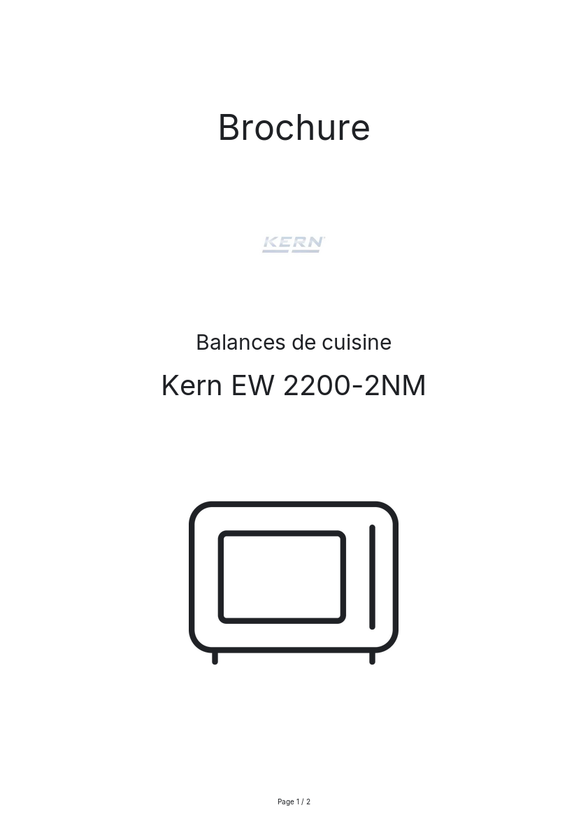 Page n°1 - Brochure Kern EW 2200-2NM