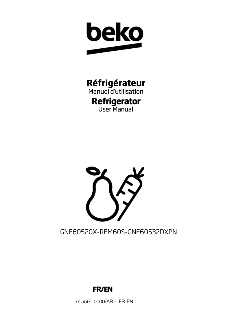 Page n°1 - Manuel utilisateur Beko GNE60532DX