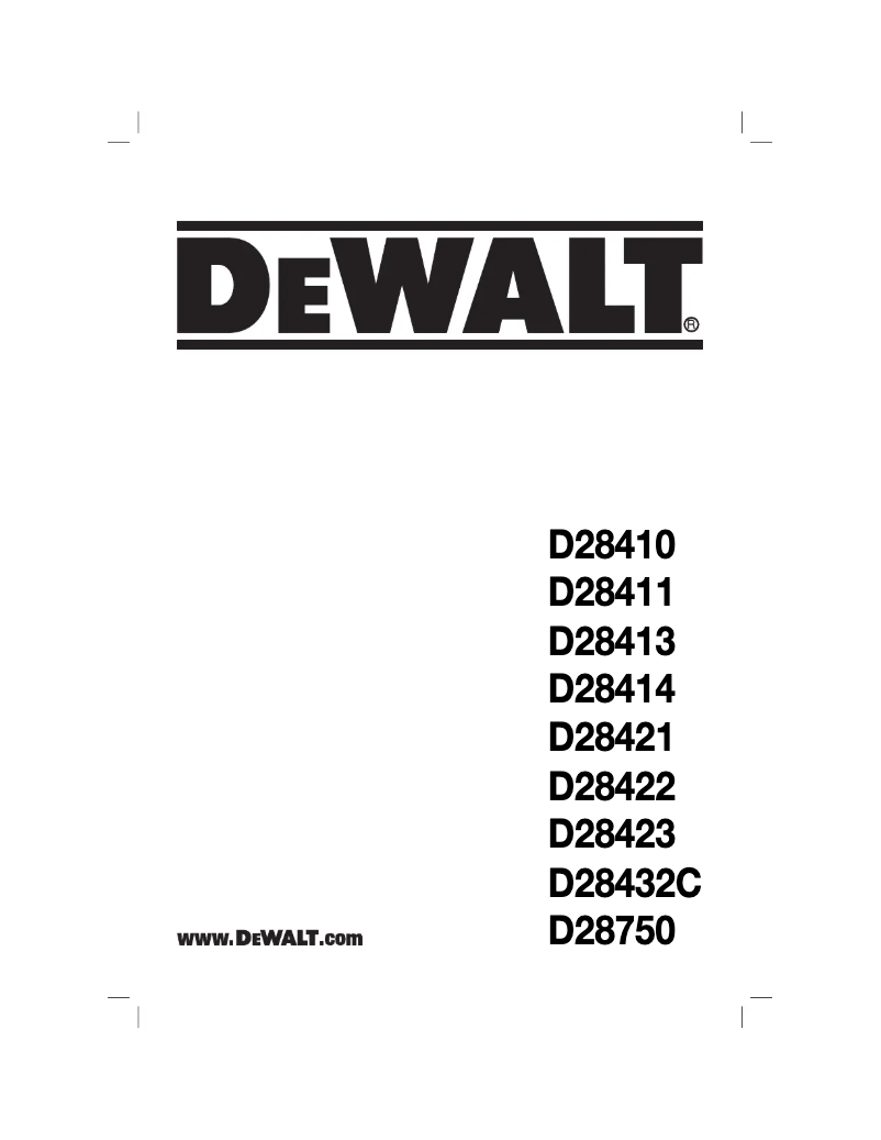 Page n°1 - Manuel utilisateur DeWalt D28410