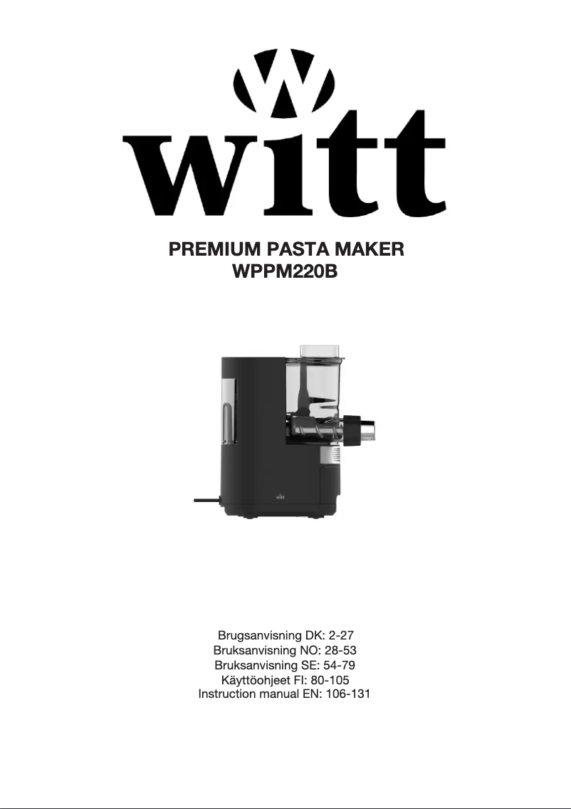 Image de la première page du manuel de l'appareil WPPM220B