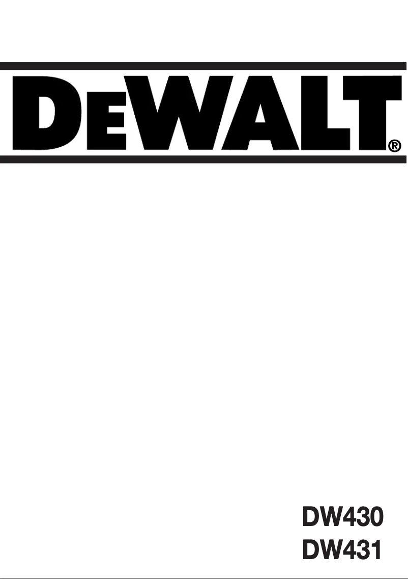 Page 1 de la notice Manuel utilisateur DeWalt DW430