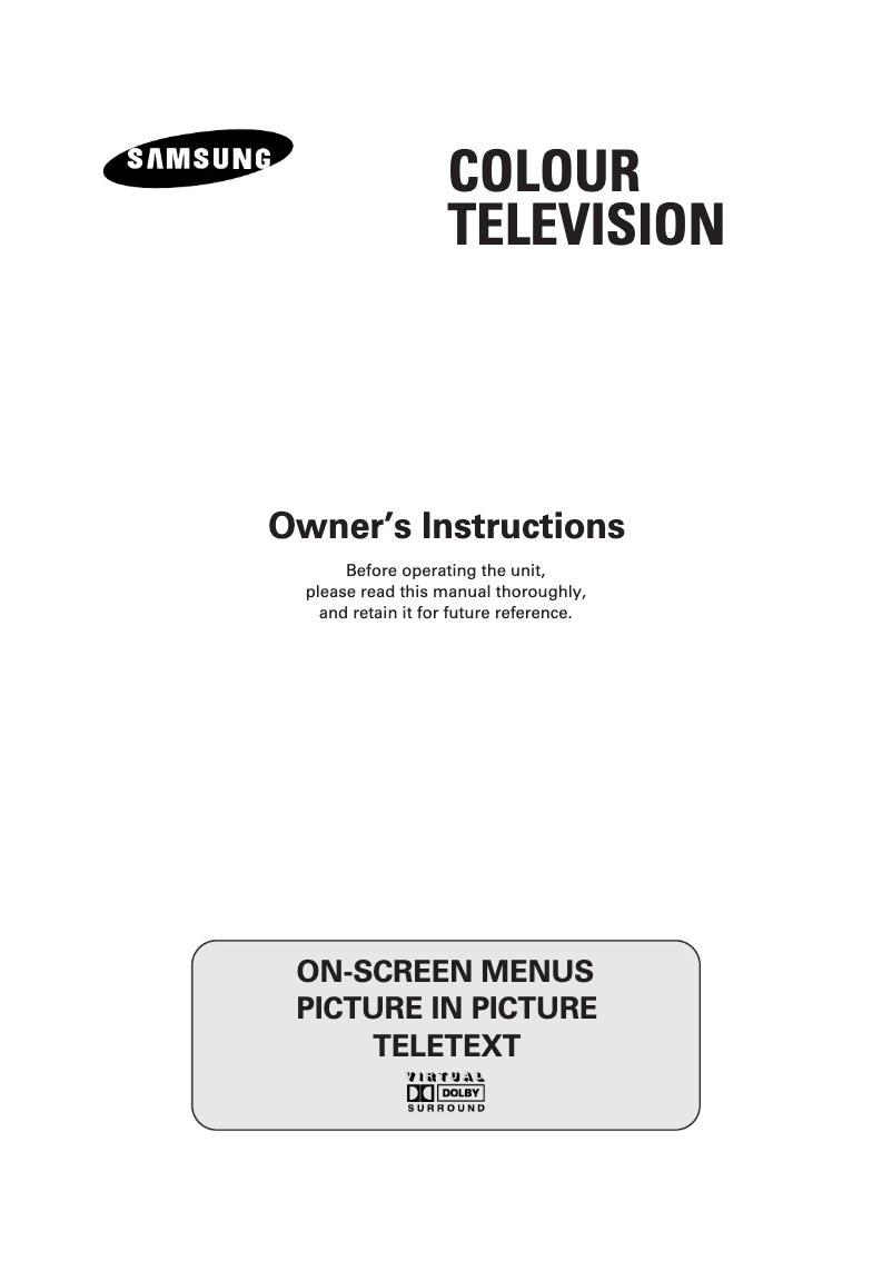 Page 1 de la notice Manuel utilisateur Samsung WS-32A1082