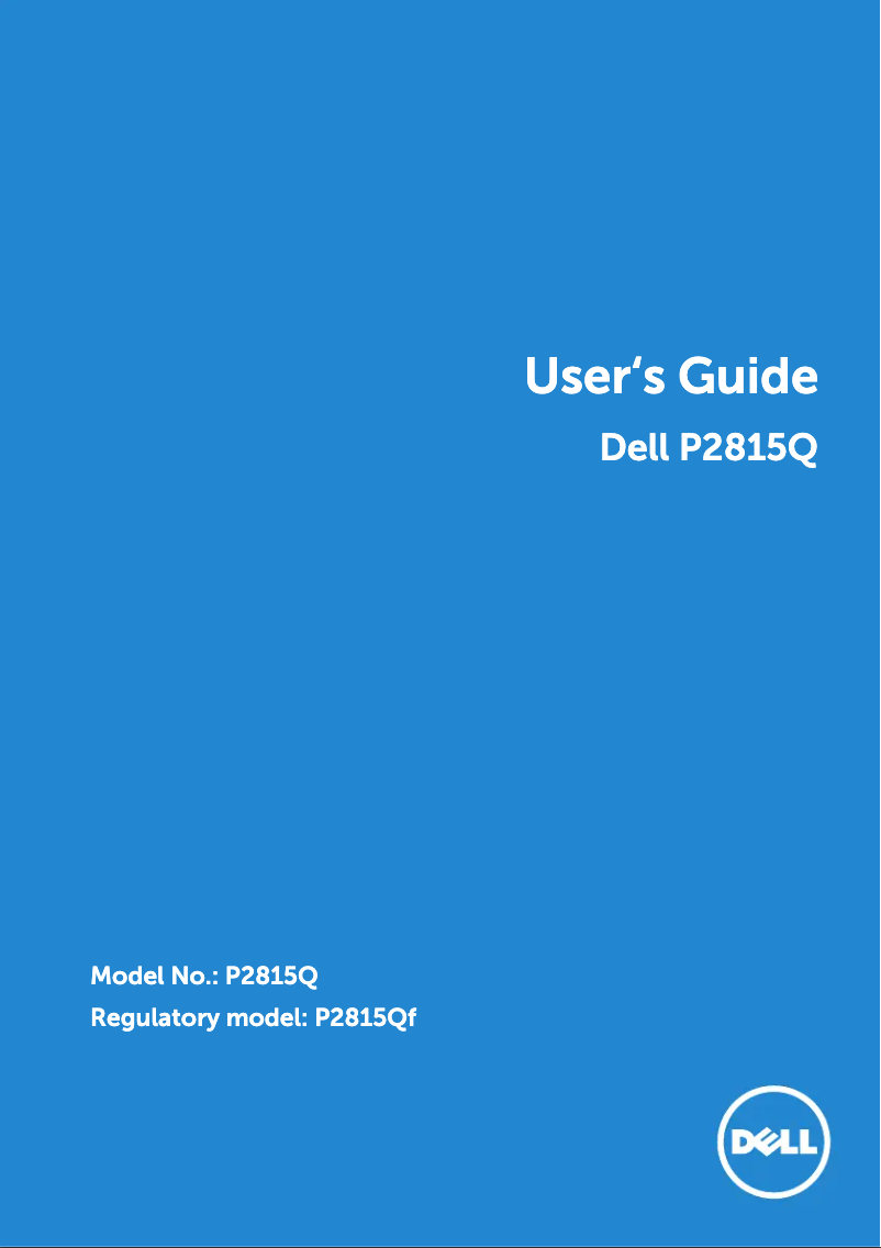 Page n°1 - Manuel utilisateur Dell S Series P2815Q