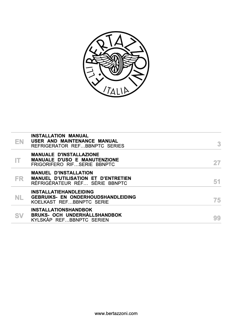 Image de la première page du manuel de l'appareil REF603BBNPTC-S