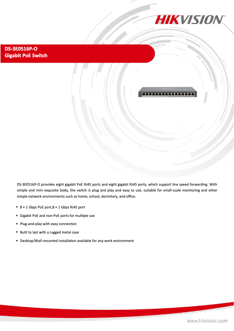 Image de la première page du manuel de l'appareil DS-3E0516P-O