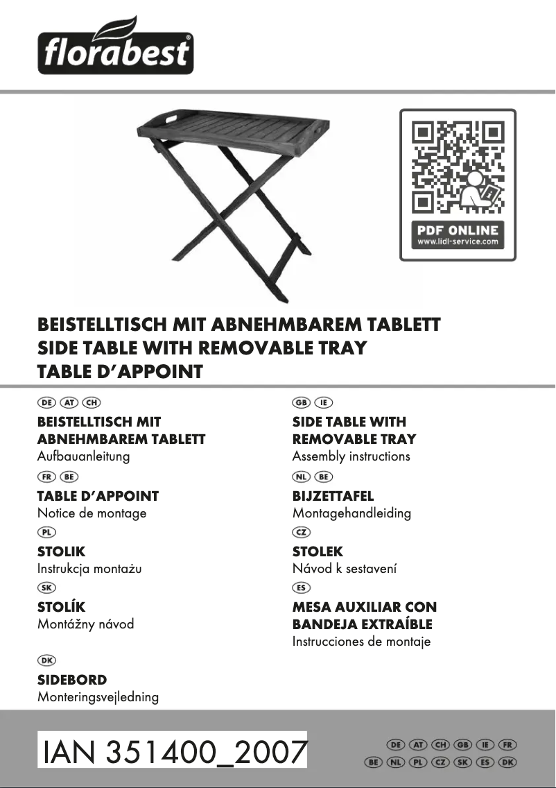 Page 1 de la notice Manuel utilisateur Florabest IAN 351400