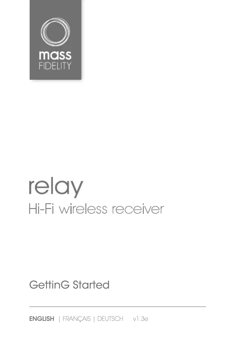 Página 1 del manual Manual de usuario Mass Fidelity Relay