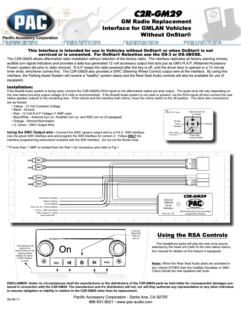 Image de la première page du manuel de l'appareil C2R-GM29