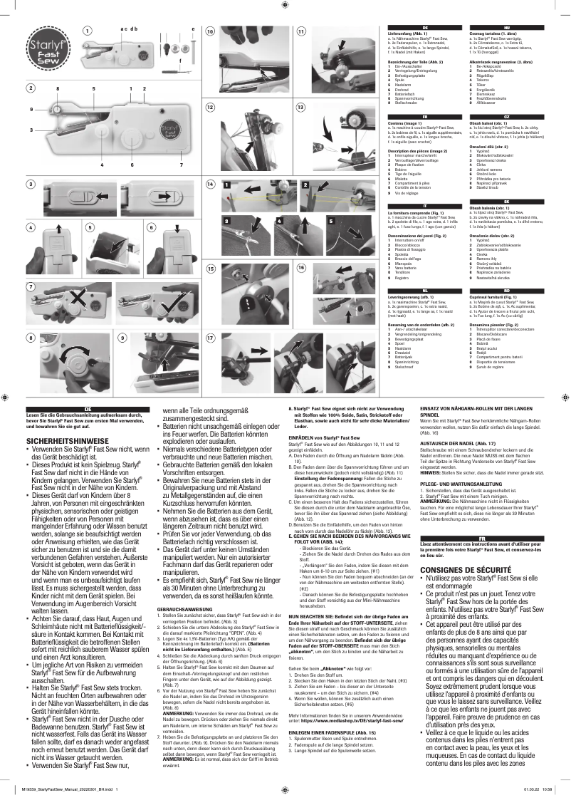 Page n°1 - Manuel utilisateur Starlyf Fast Sew