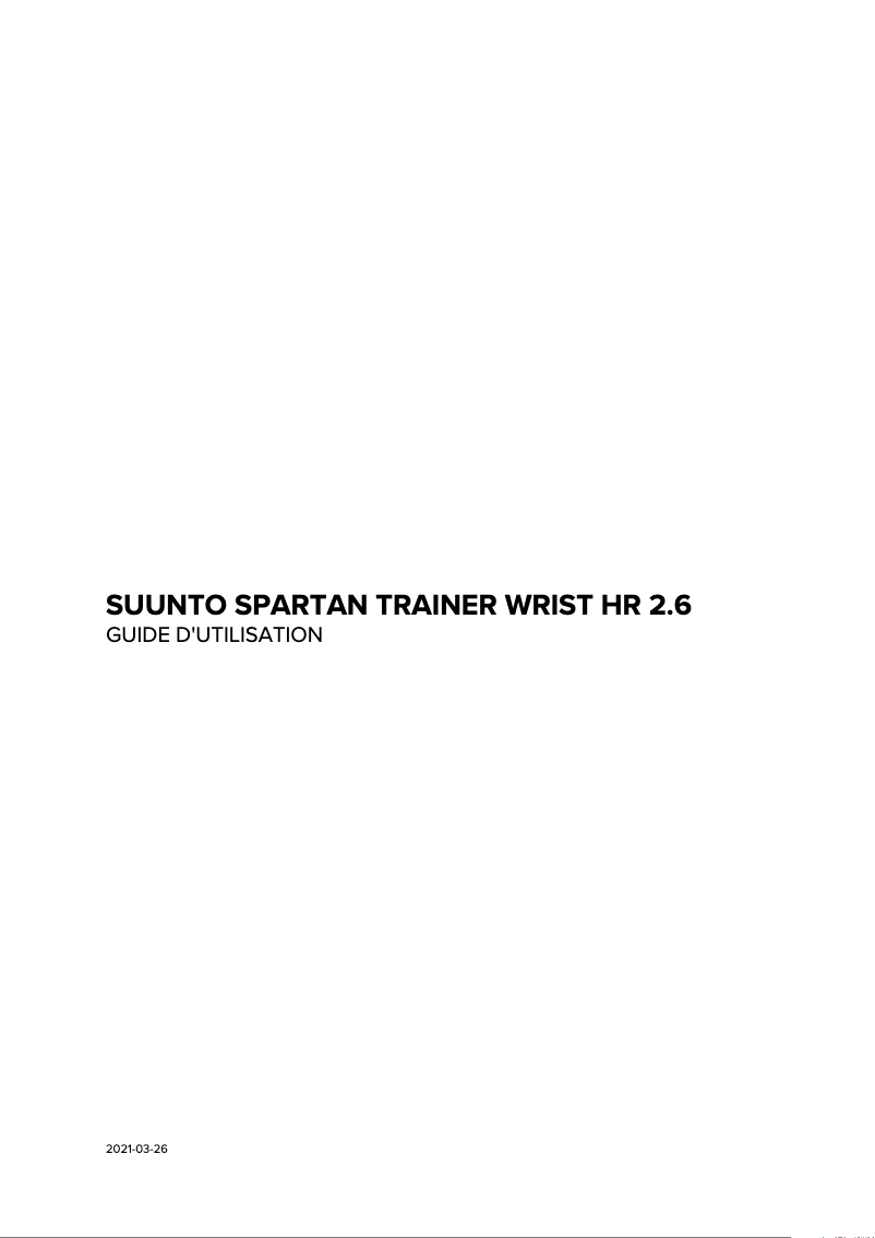 Page 1 de la notice Manuel utilisateur Suunto Spartan Trainer Wrist HR