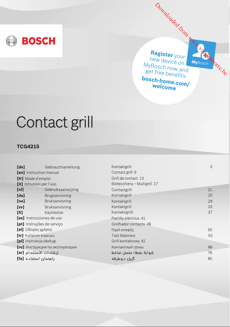 Image de la première page du manuel de l'appareil TCG4215