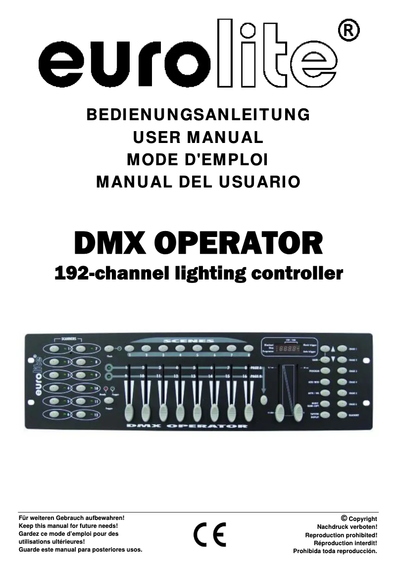 Page n°1 - Manuel utilisateur Eurolite DMX Operator 192