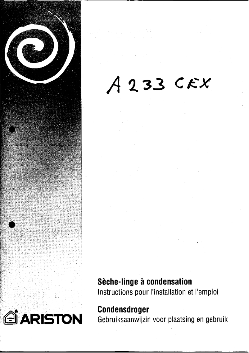 Page 1 de la notice Manuel utilisateur Ariston Thermo A 233 CEX