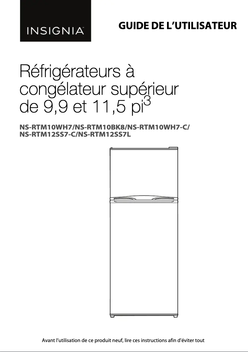Image de la première page du manuel de l'appareil NS-RTM12SS7-C