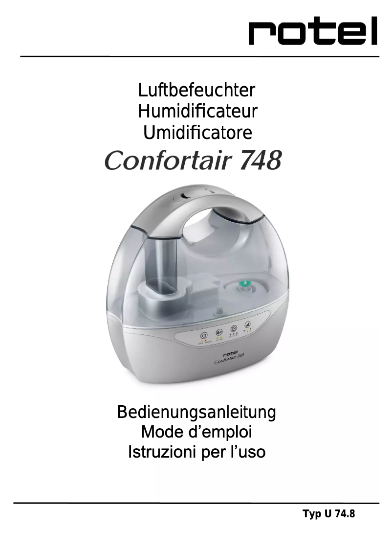 Imagen de la primera página del manual del dispositivo Confortair 748