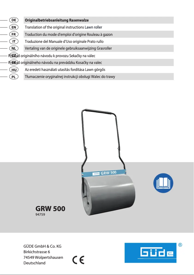 Image de la première page du manuel de l'appareil GRW 500