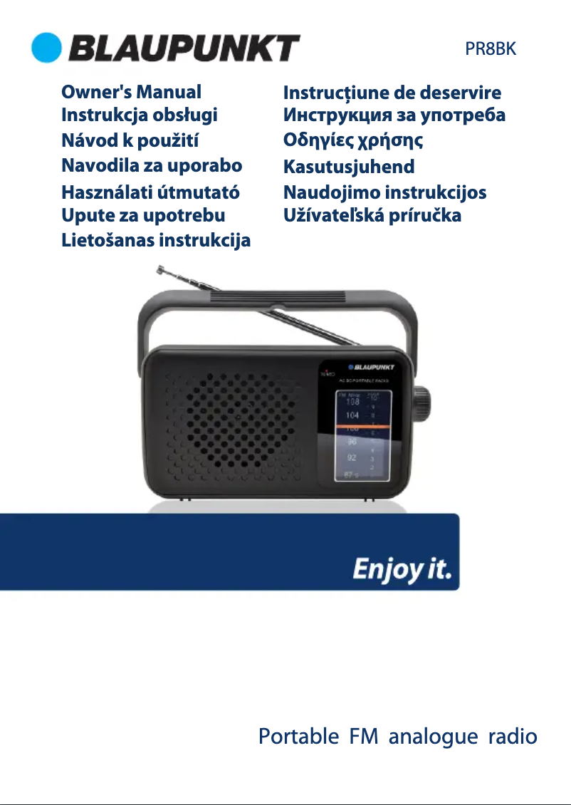 Page n°1 - Manuel utilisateur Blaupunkt PR8BK