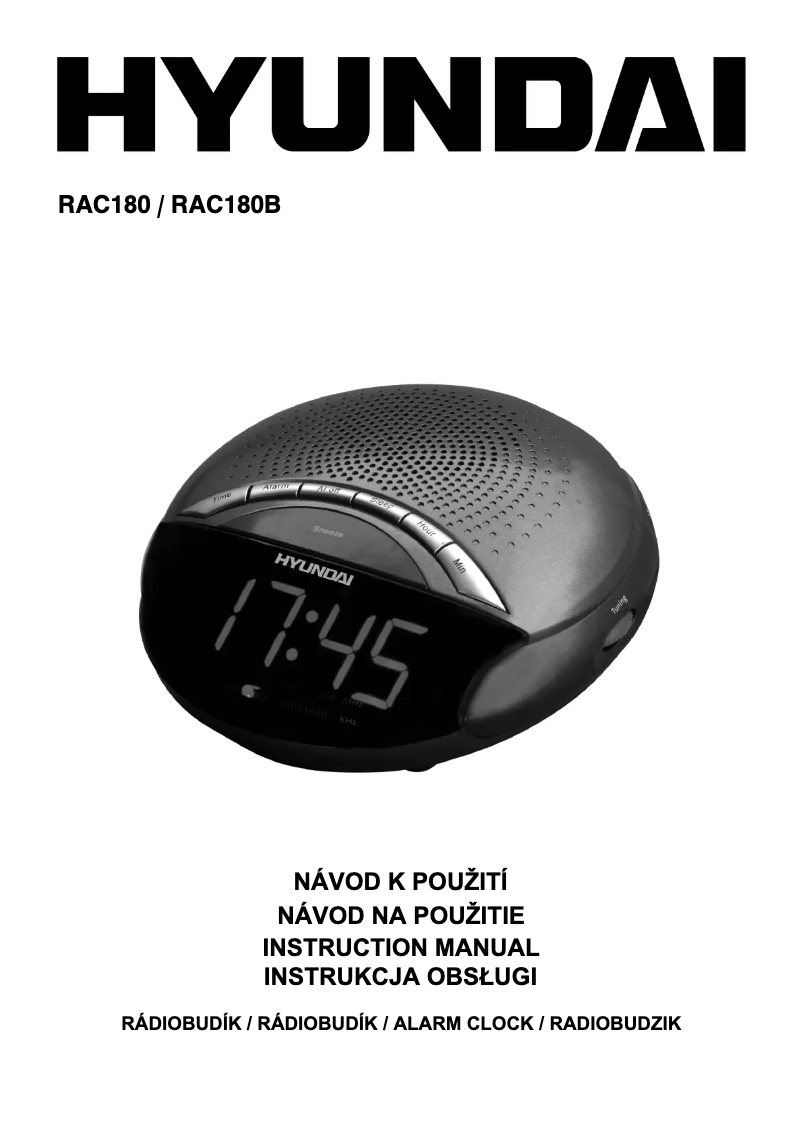 Page 1 de la notice Manuel utilisateur Hyundai RAC 180B