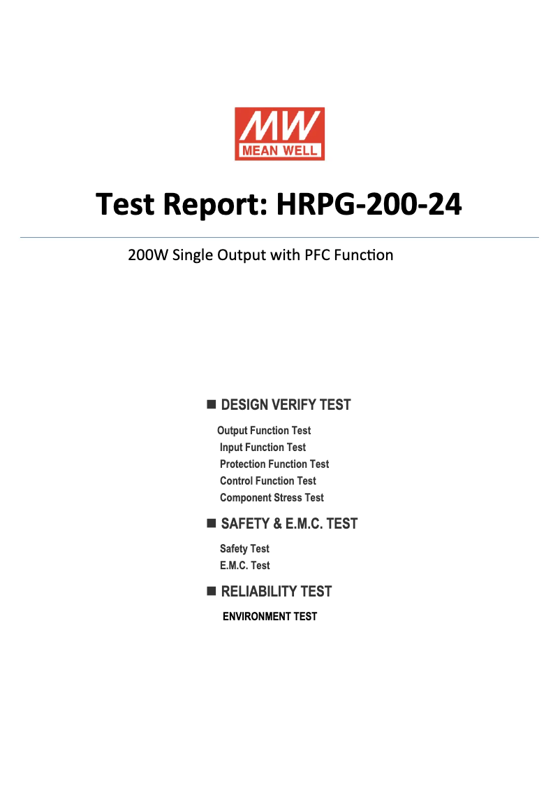 Page n°1 - Fiche technique Mean Well HRPG-200-24