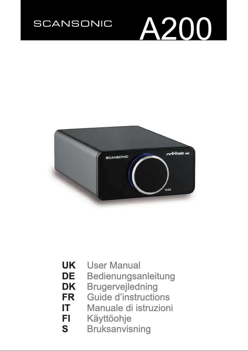 Page 1 de la notice Manuel utilisateur Scansonic A200