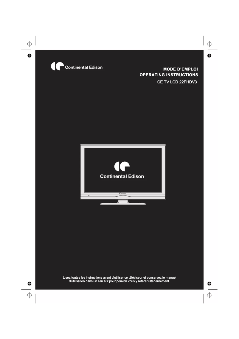 Image de la première page du manuel de l'appareil CETVLCD22FHDV3